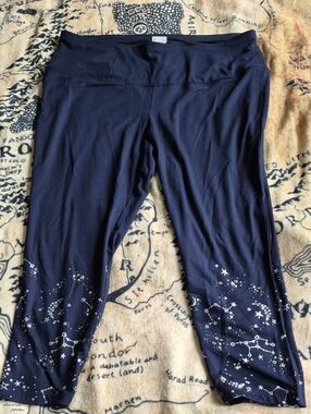 Zenergy By Chico's Size 3 XL 16 Navy Blue Leggings Star Constellation Accents